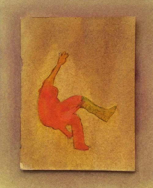 Flight IV 2015 , ink on board, 13 x 10 cm