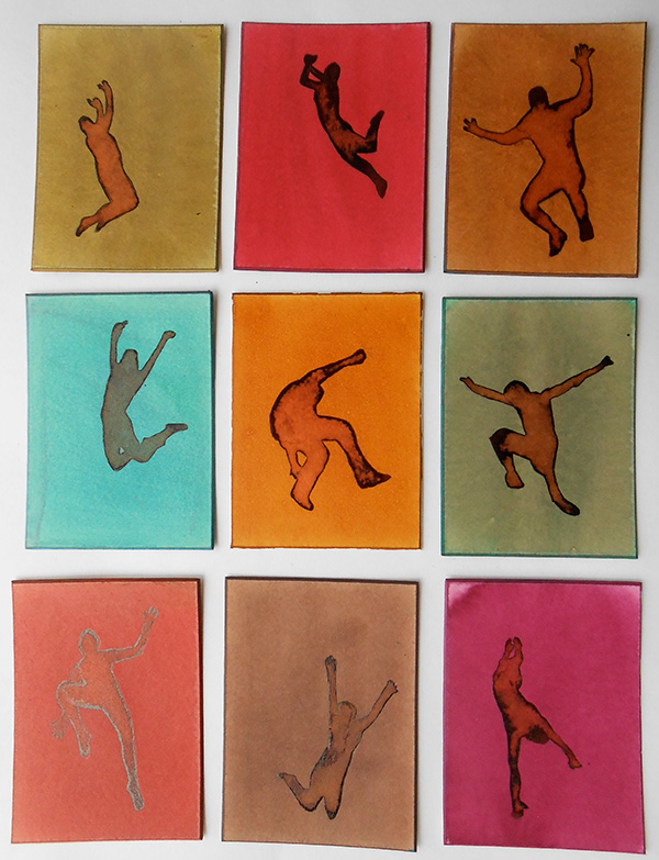Nine Studies II 2014, ink on board, 3 2 x 24 cm