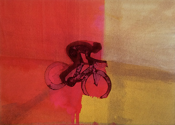 Flying X 2015, ink on board, 22 x 30 cm