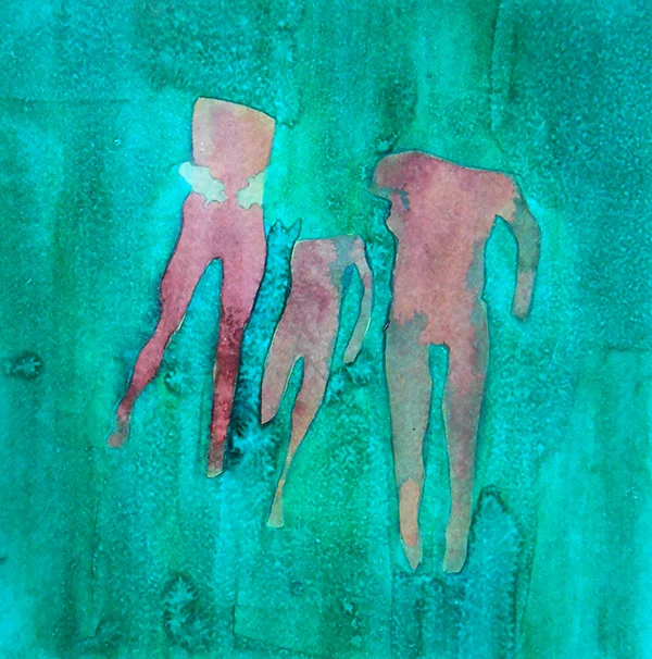 Figures III, ink on board, 21 x 20 cm