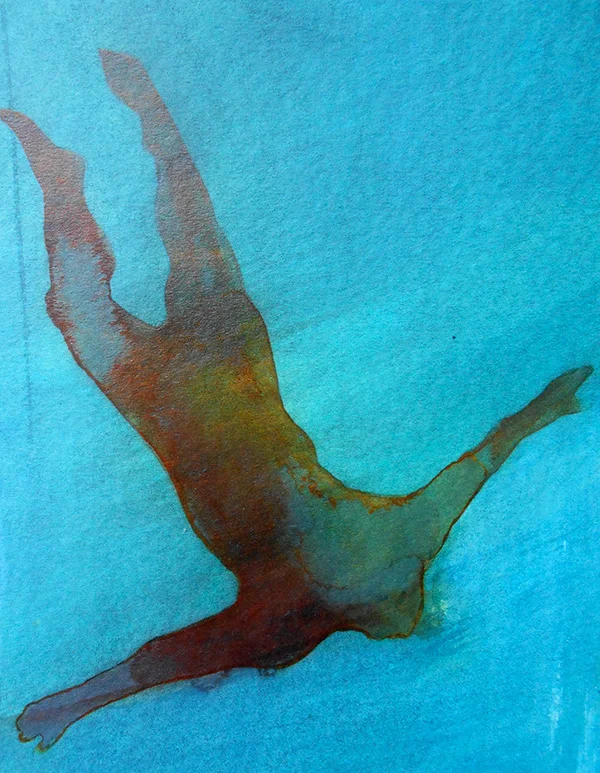 Soaring 2014, ink on board, 19 x 15 cm