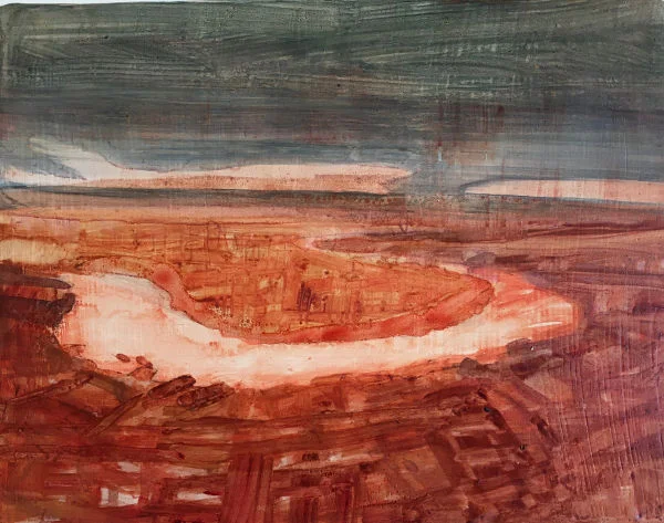 river 4, 18x23cm oil on gesso panel sold