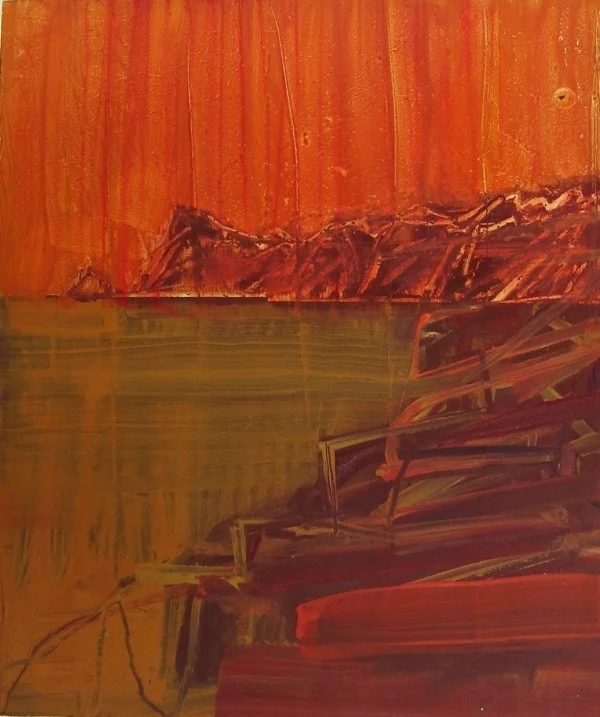 seascape 3, o il on gold leaf on panel, 30.5 x 25.5cm