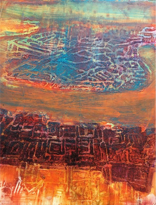 river 15 2017 , oil on board, 23 x 18cm