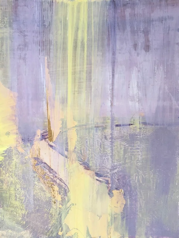 my heart, like a river, oil and gold leaf on panel, 30 x 23cm