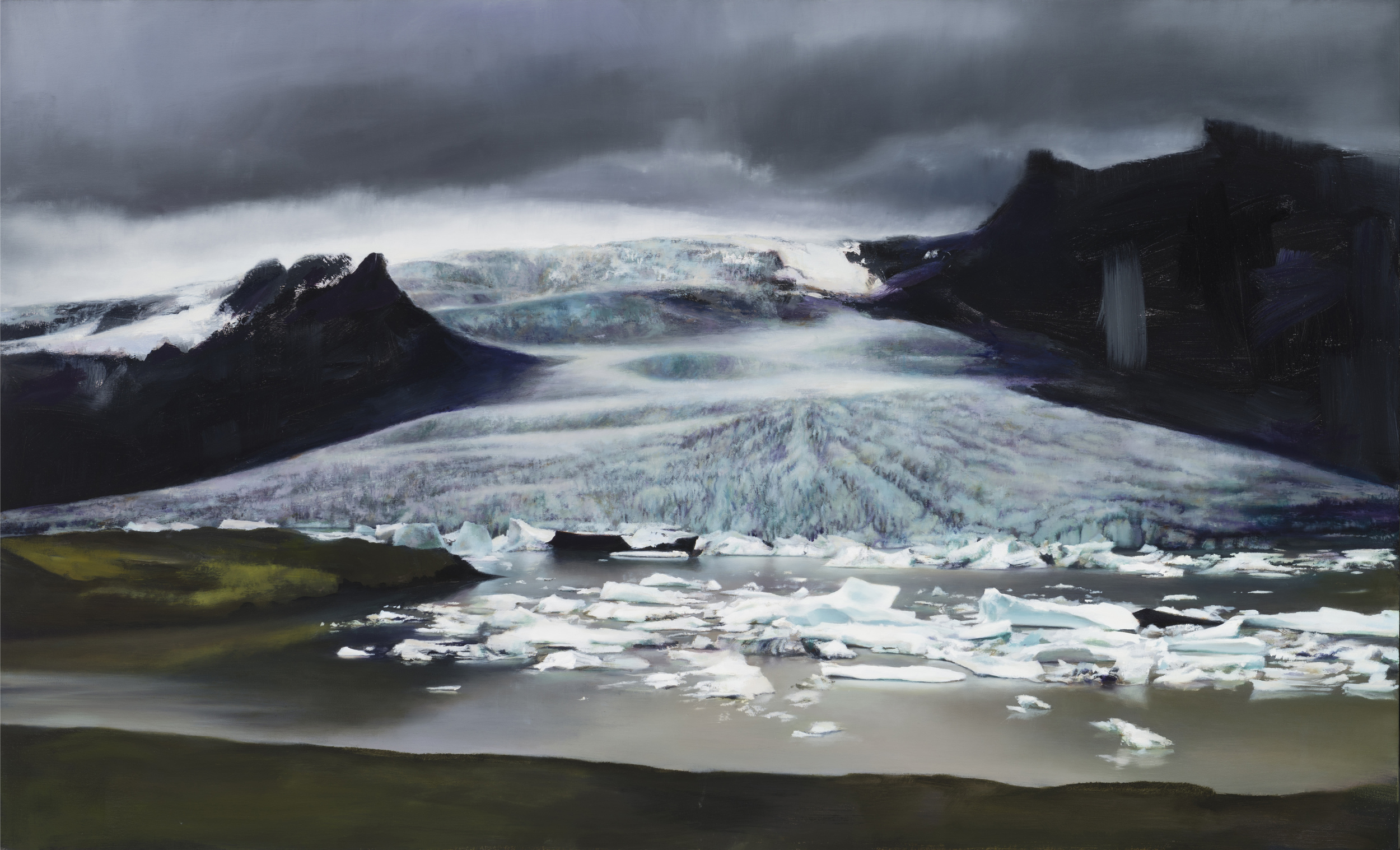   fjallsárlón   34" x 56"  oil on canvas  2014    