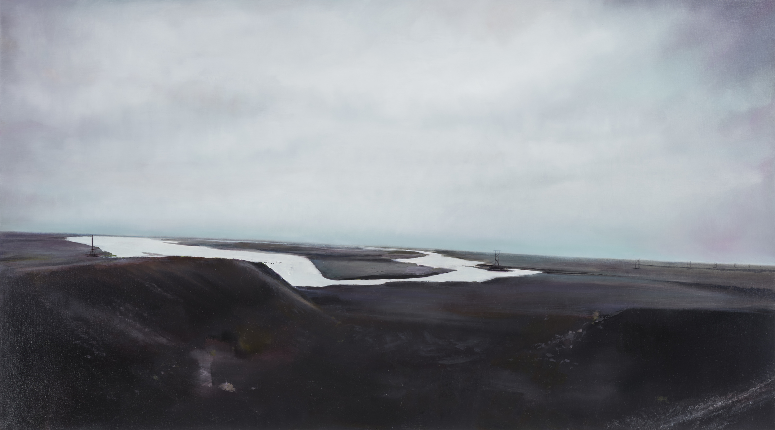   black sand &nbsp; •  28" x 50"  oil on canvas  2015    