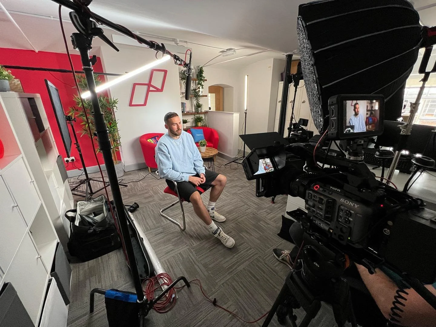 Some interviews and last minute product shots today #sonyfx6 #aputurelighting