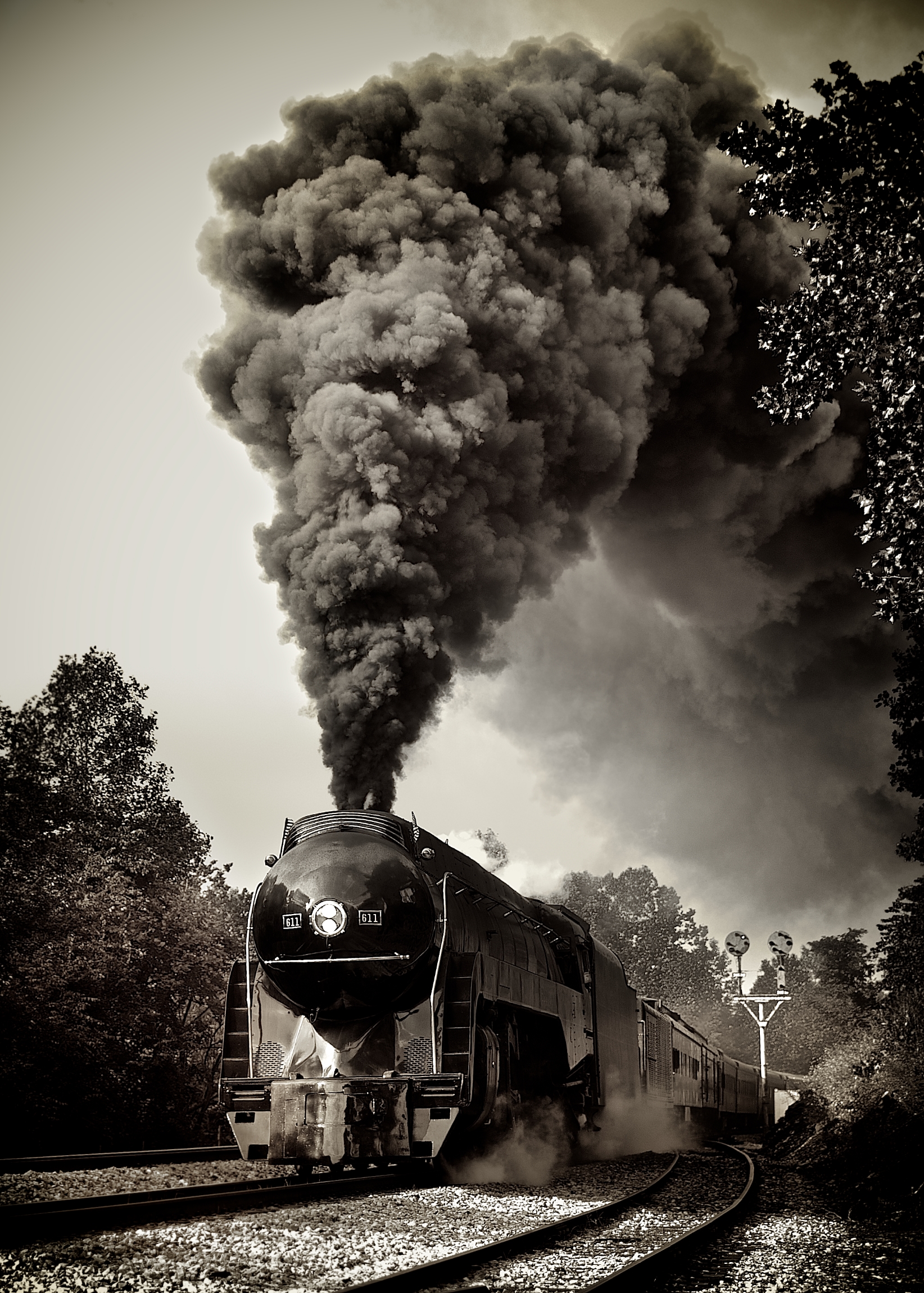 N&W 611 Blasting Blue Ridge