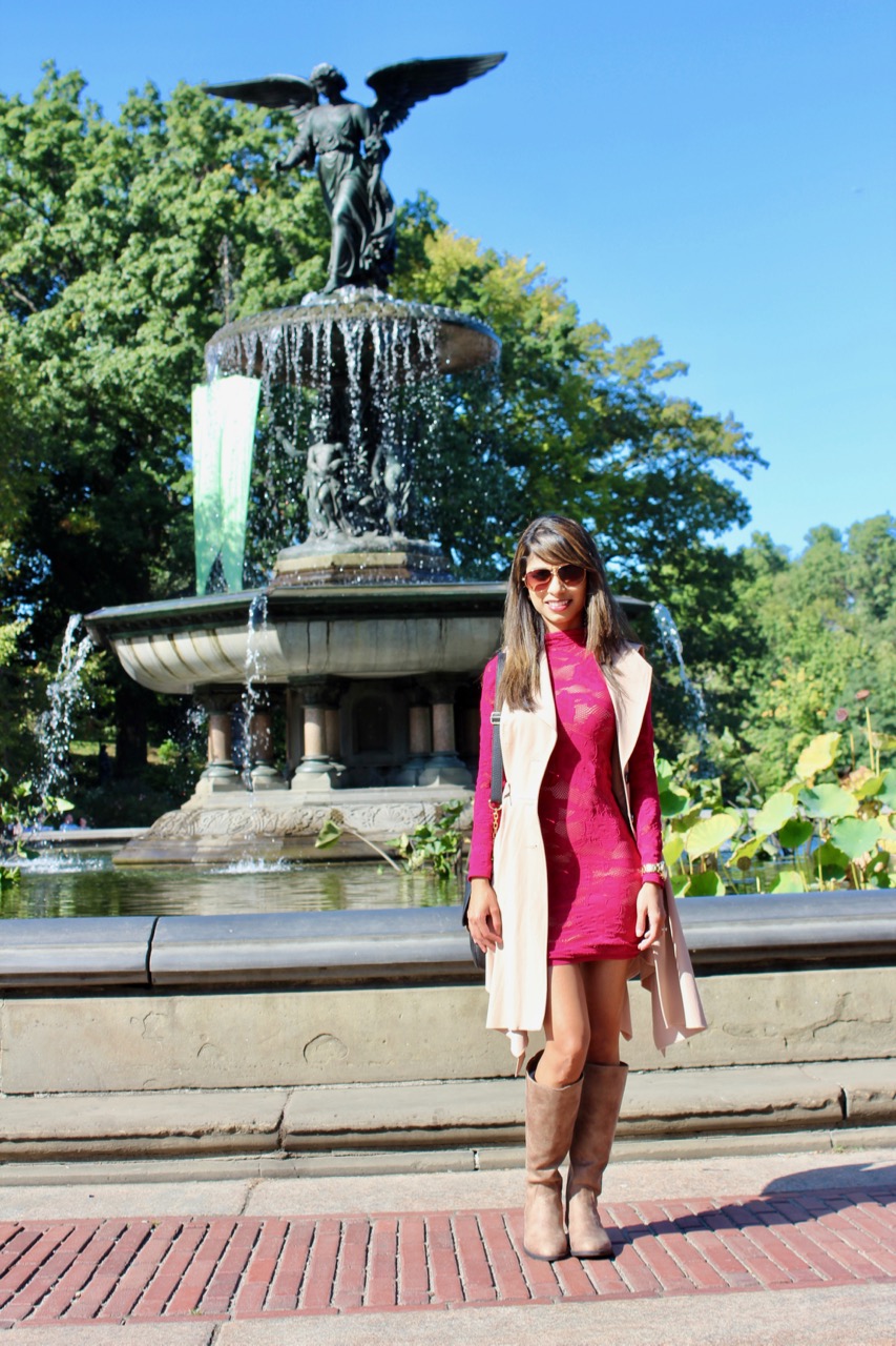 Red Dress & Trench Coat