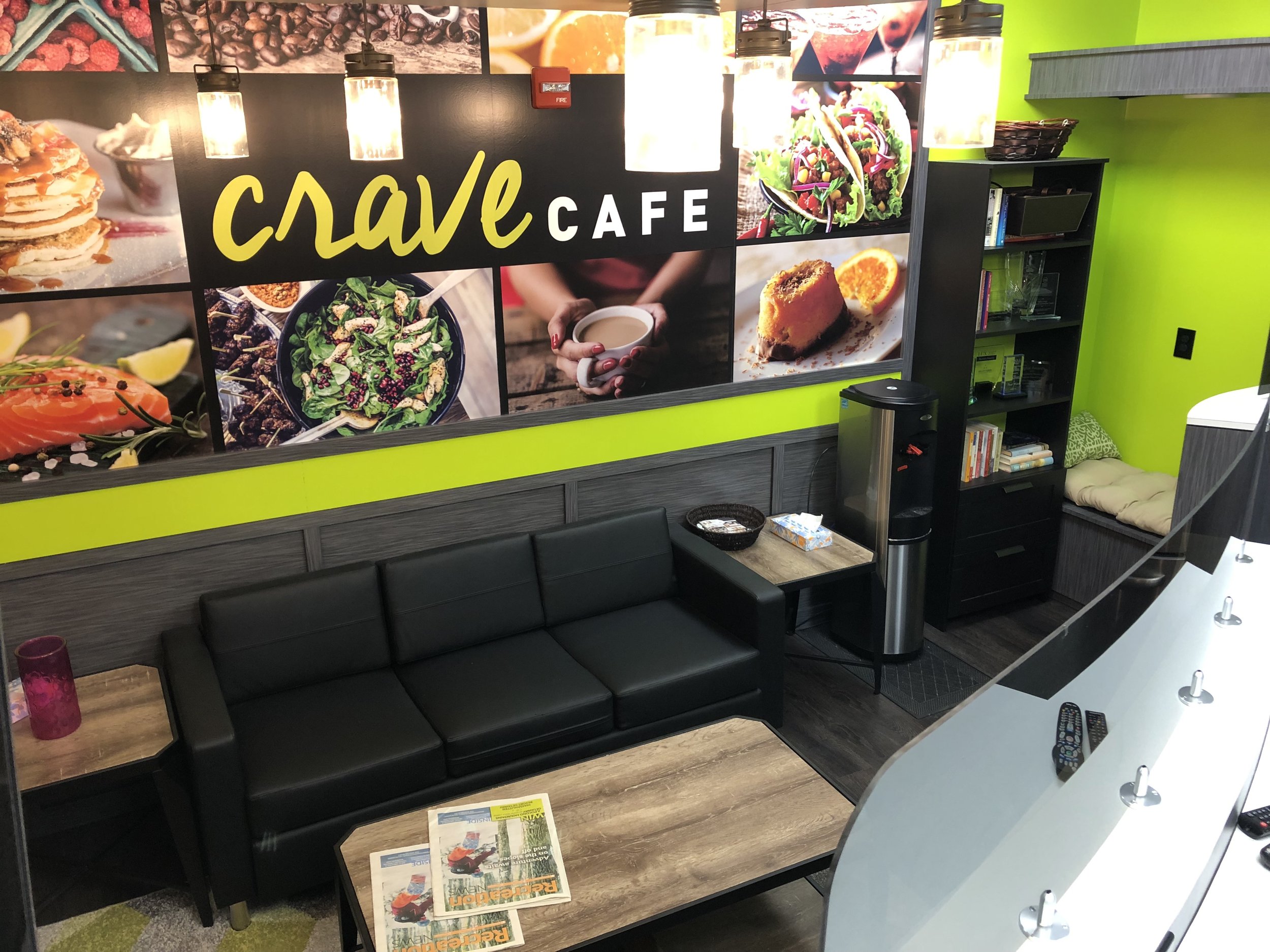  We extended the brand into our offices by transforming the break room into the Crave Cafe. 