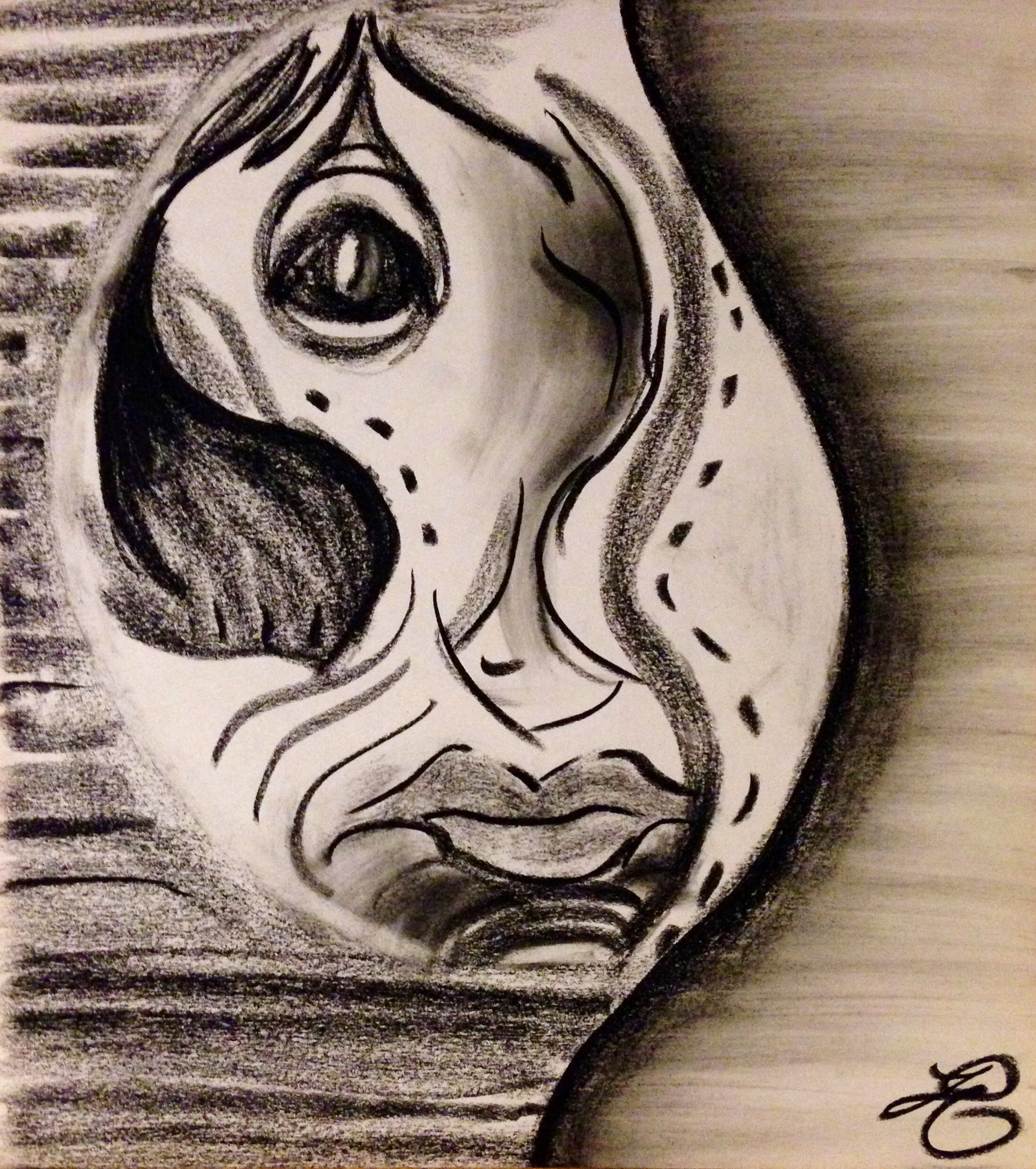 Moon Woman mask sketch 