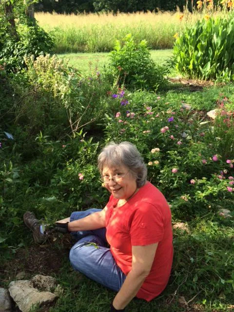 Scottie Davis hard at weeding!