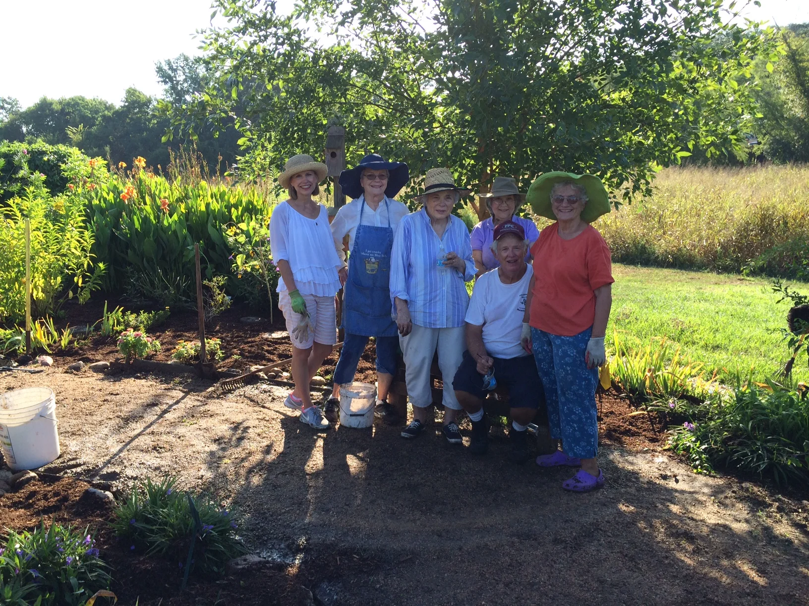 Dedicated butterfly garden workers! Debbie Urquhart, Twila Tate, Joy Kenjura, Scottie Davis, Charles Sander & Carolyn Sander