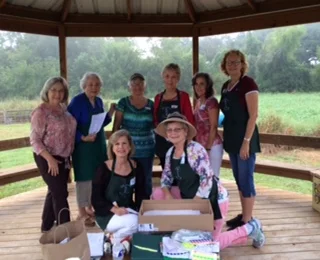 September gardeners...Scottie Davis, Joy Kenjura, Carolyn Sander, Sherry Barkman, Rita Meaux, Charlotte LaRoche, Debbie Urquhart, Twila Tate. Thank you ladies. The garden looks so well-groomed.