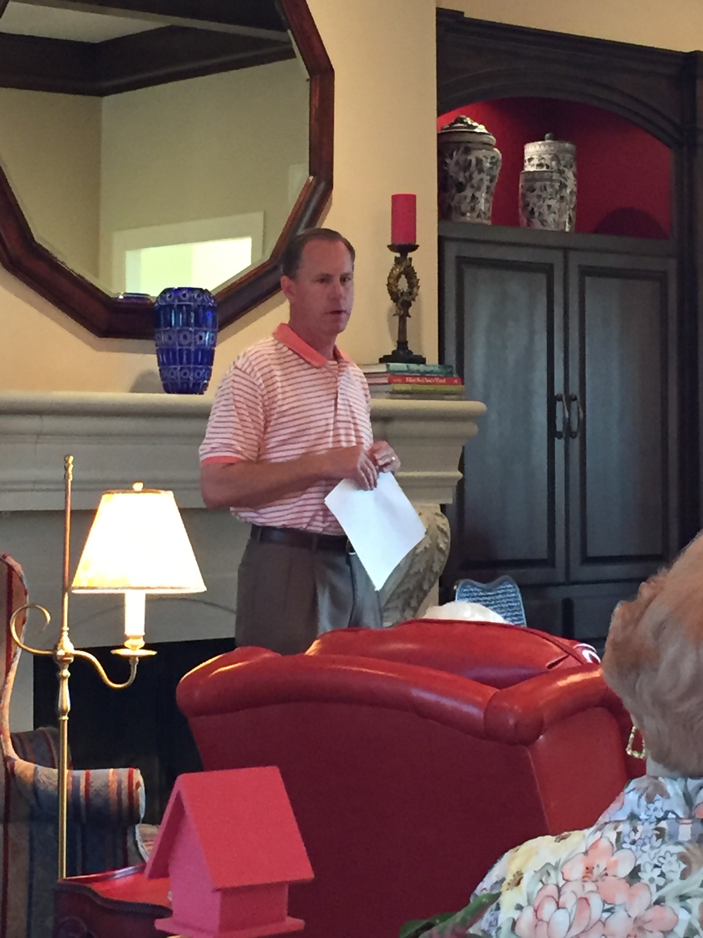 Jim Kolkhorst, taking questions about Washington on the Brazos State Park.