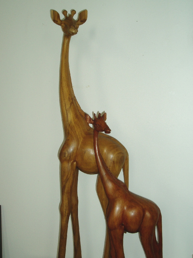 Carved Giraffes  Teakwood SOLD