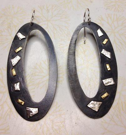 Steel, Sterling and Gold Earrings