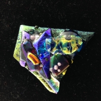 Fused glass pin