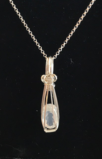 "Blue Moon" quartz pendant by Marlene Oglesby
