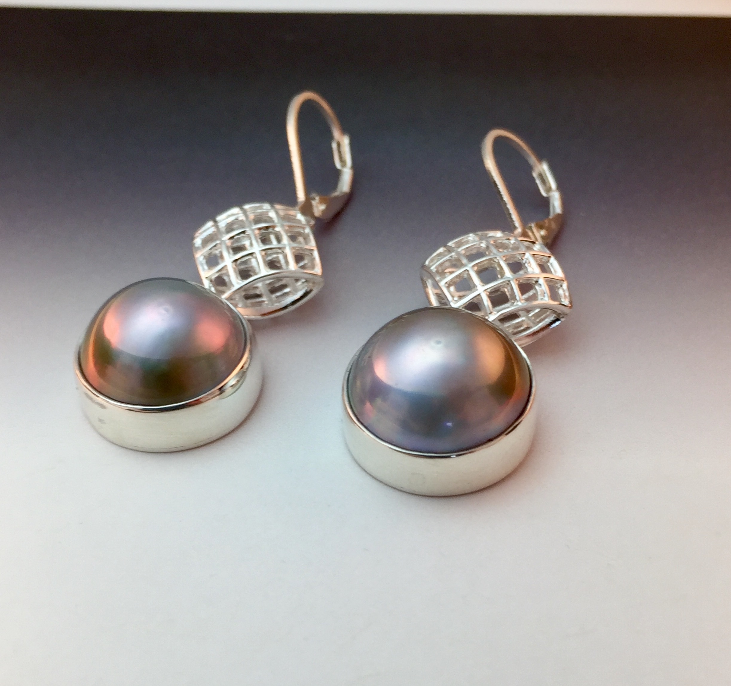 Tahitian pearl earrings by Marie Scarpa