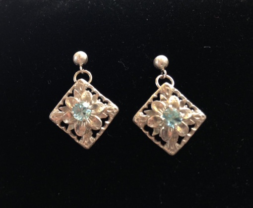 Sterling and Aquamarine Earrings by Julie Evenson