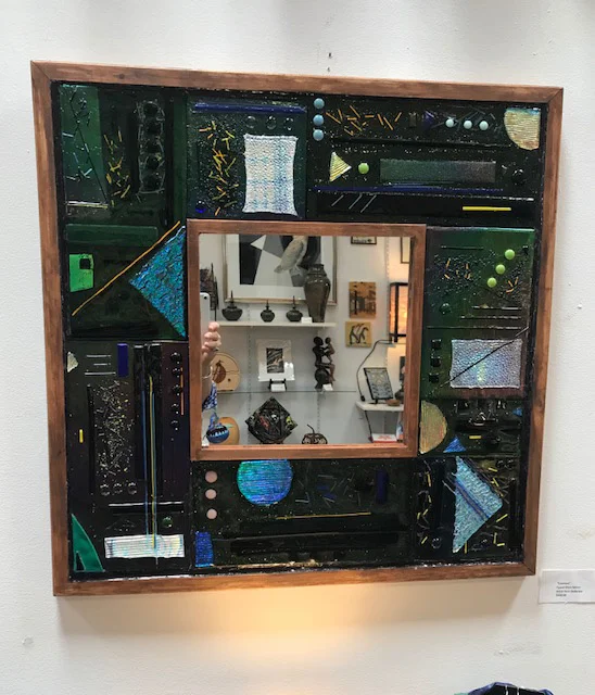 Kiln formed glass mirror
