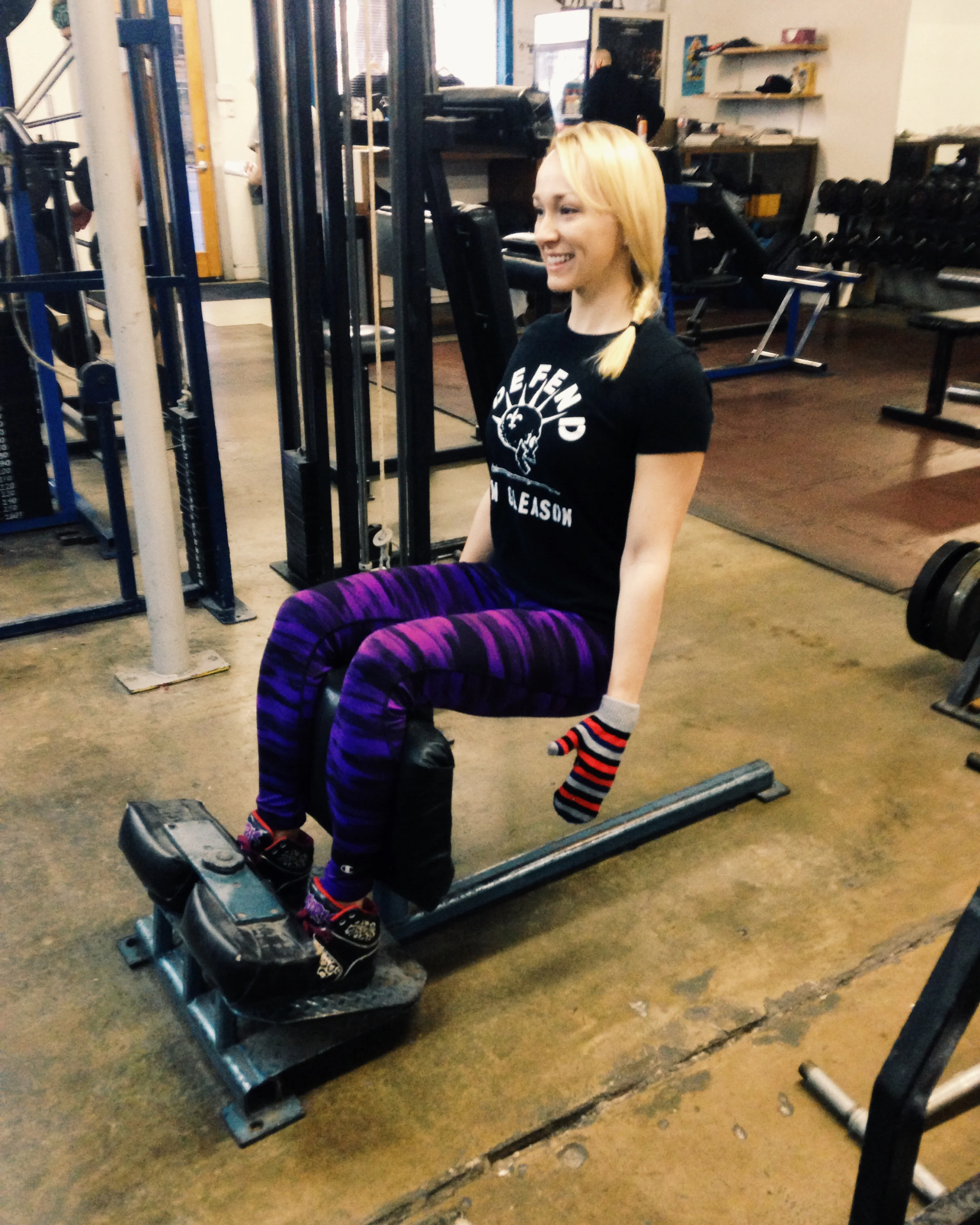 Here I am demonstrating a sissy squat, which enabled me to "pop up" like a kid after falling in the snow. Notice my torso is upright, which makes the squat harder.&nbsp;If this is too difficult, hinge forward at the hips as you descend. The long cou…