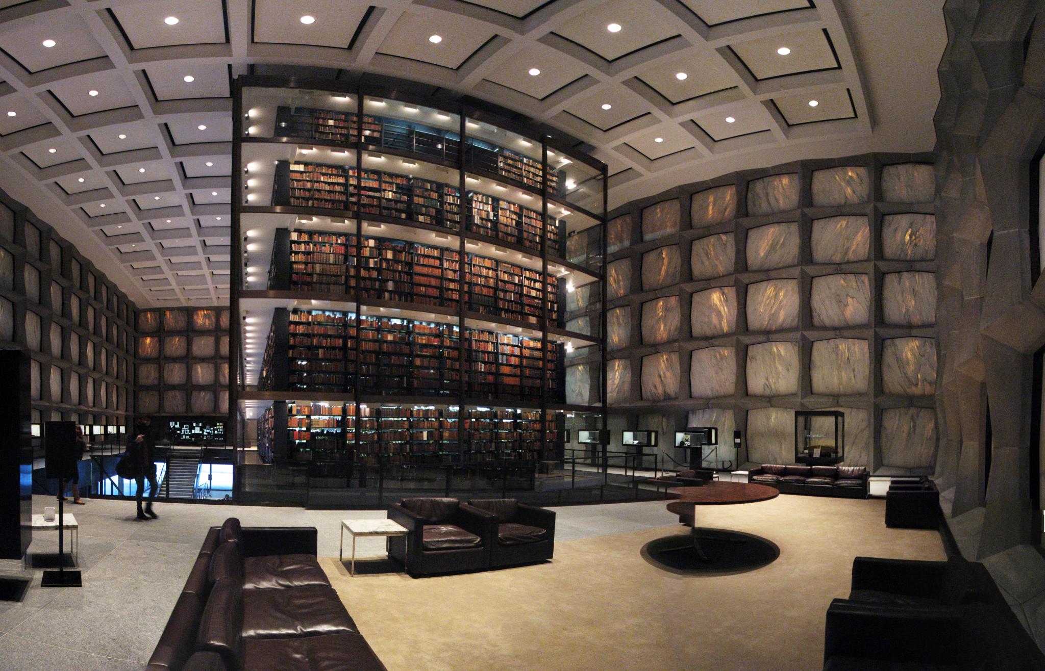 I'm gonna need to read all these.&nbsp;"Yale University's Beinecke Rare Book and Manuscript Library" by Lauren Manning - Flickr: Yale University's Beinecke Rare Book and Manuscript Library. Licensed under CC BY 2.0 via Wikimedia Commons.&nbsp;