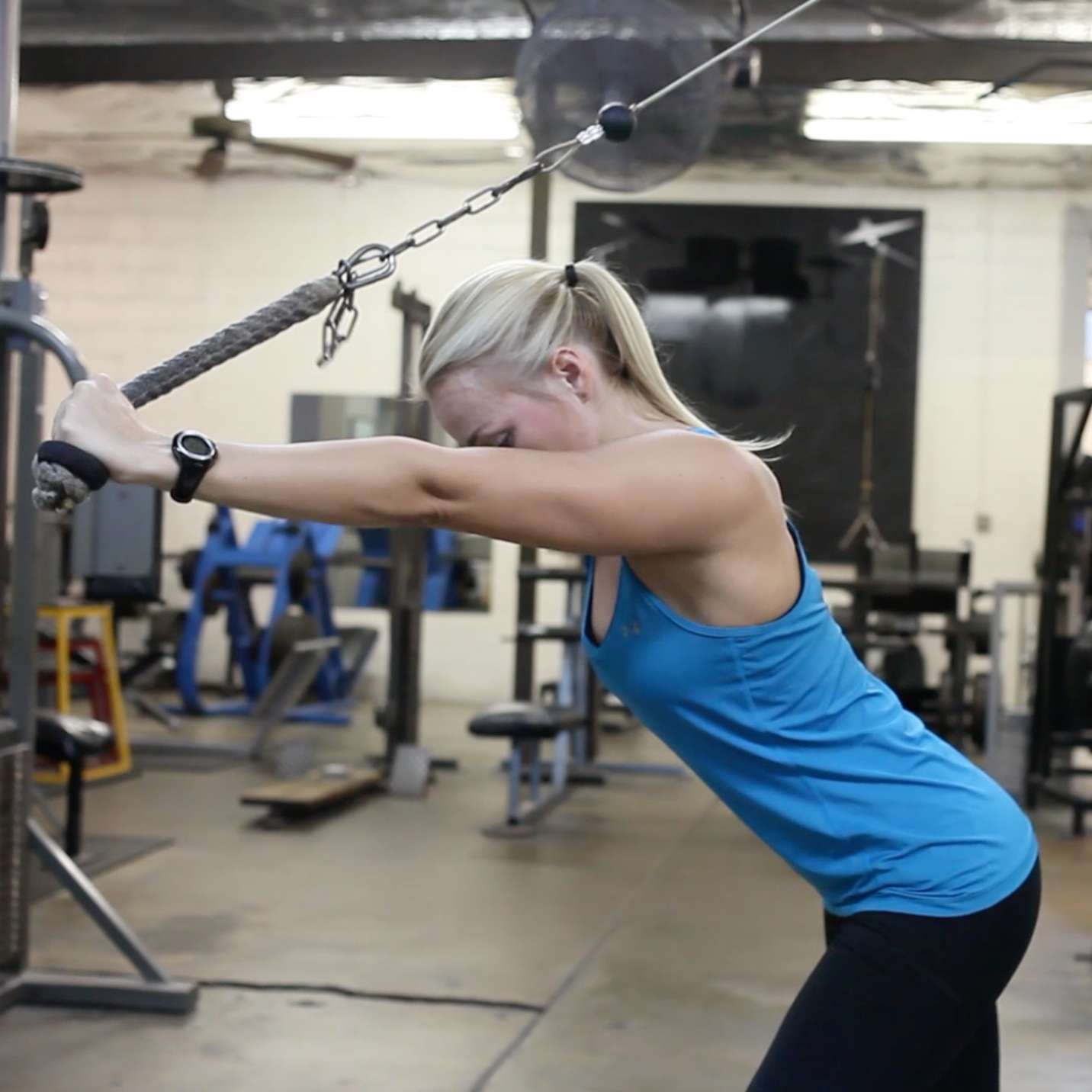 cable triceps overhead extensions