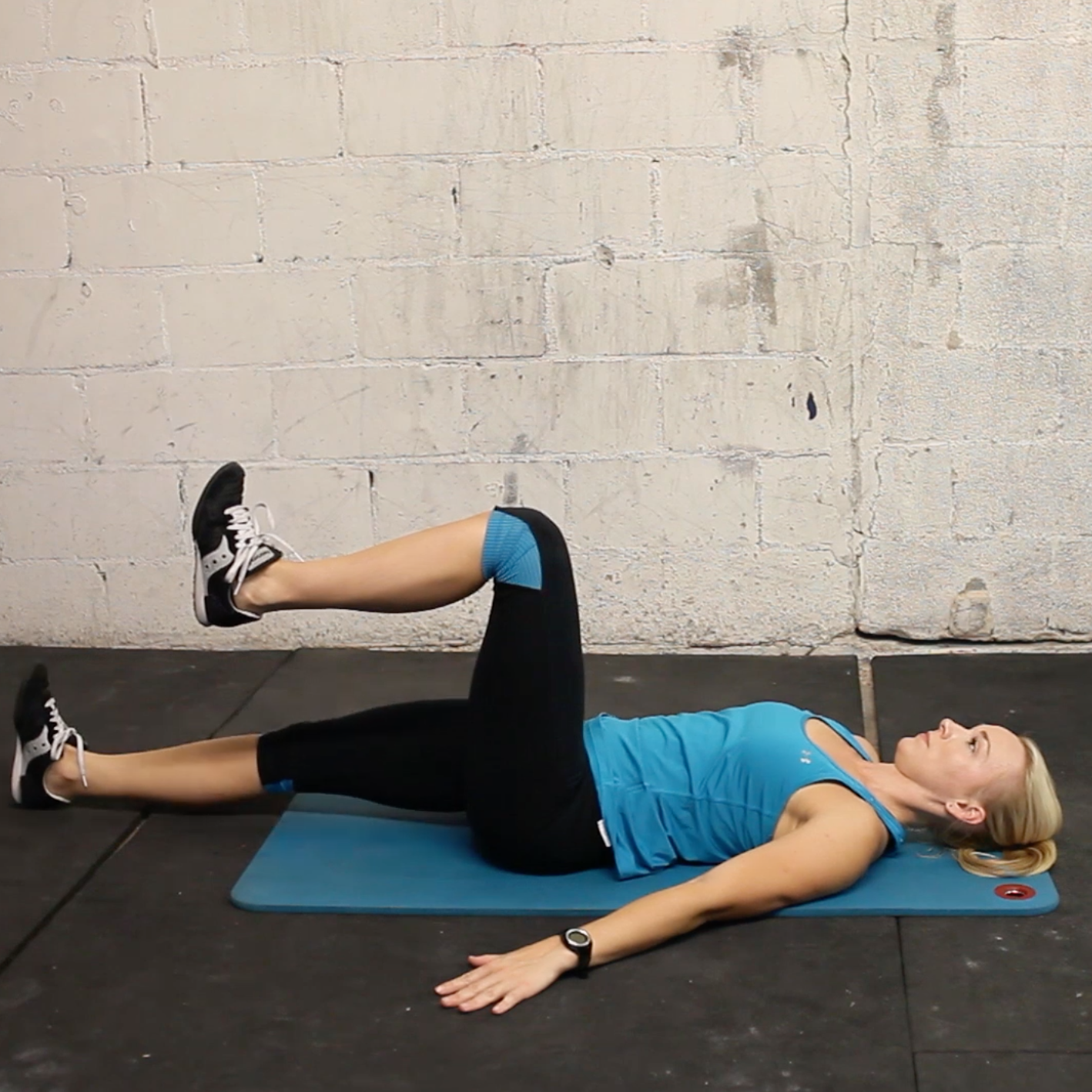 abs and core lying leg extension demo for exercise library