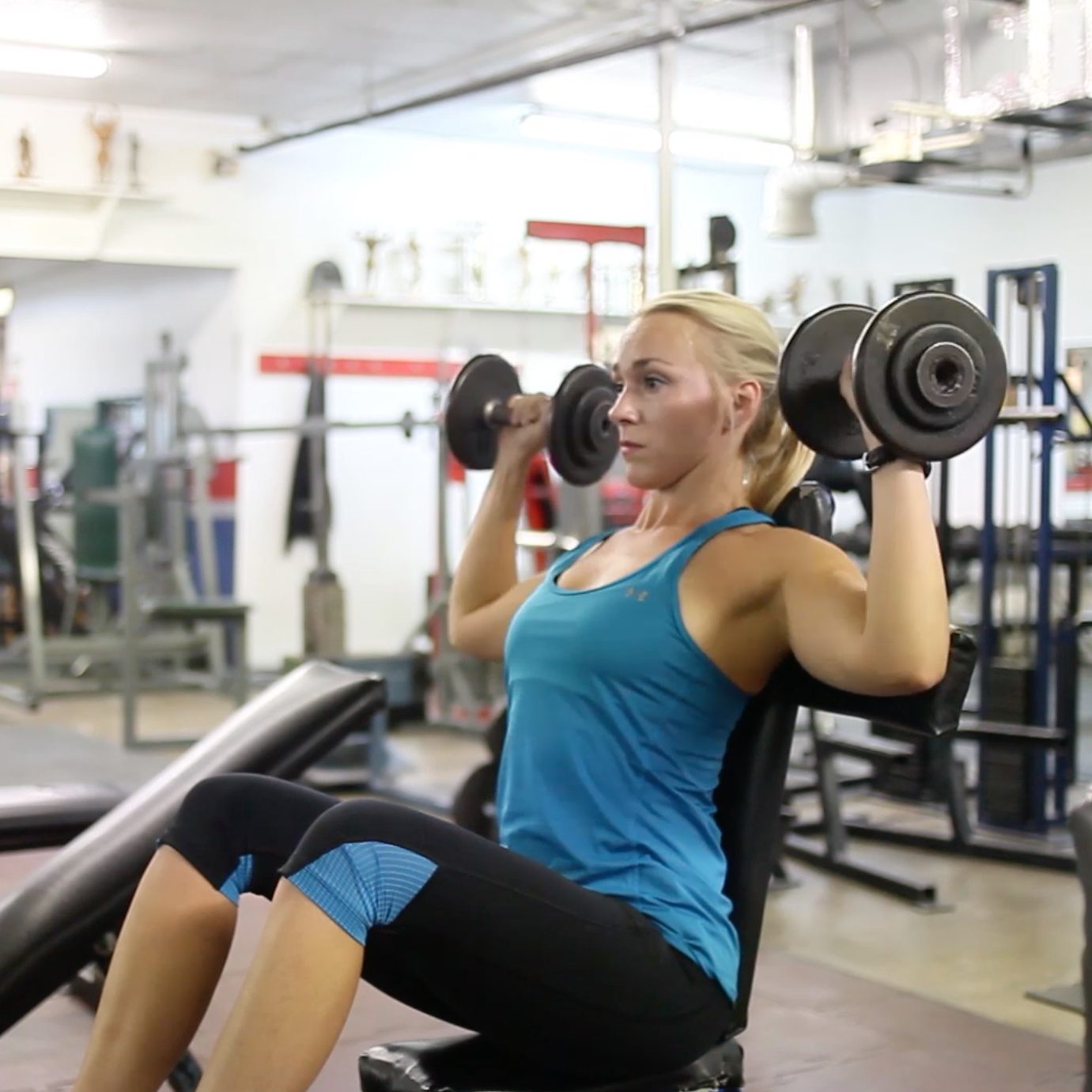 seated dumbbell overhead press