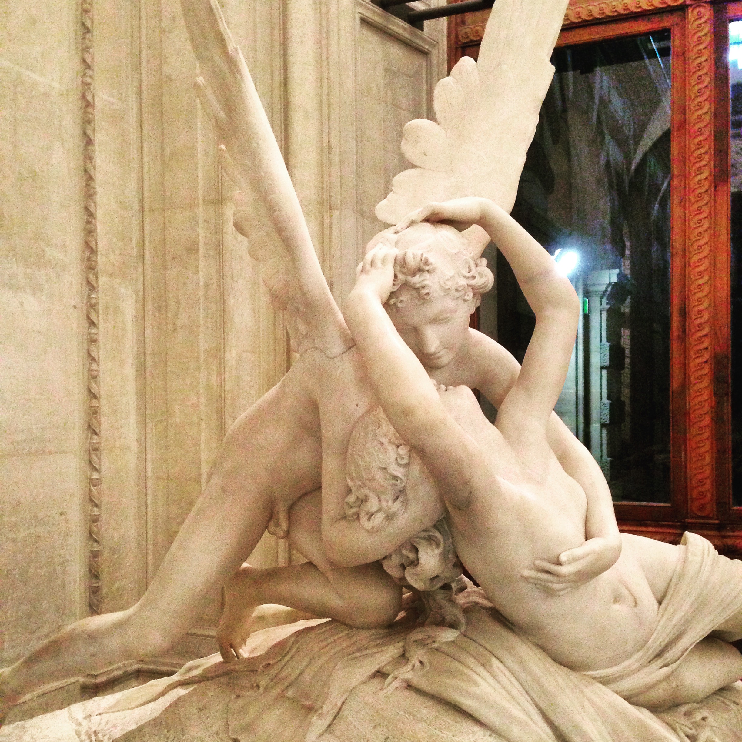 Amor and Psyche by Antonio Canova, displayed at the Louvre. I can't even pretend to be tough when I see this one. Melts my heart.