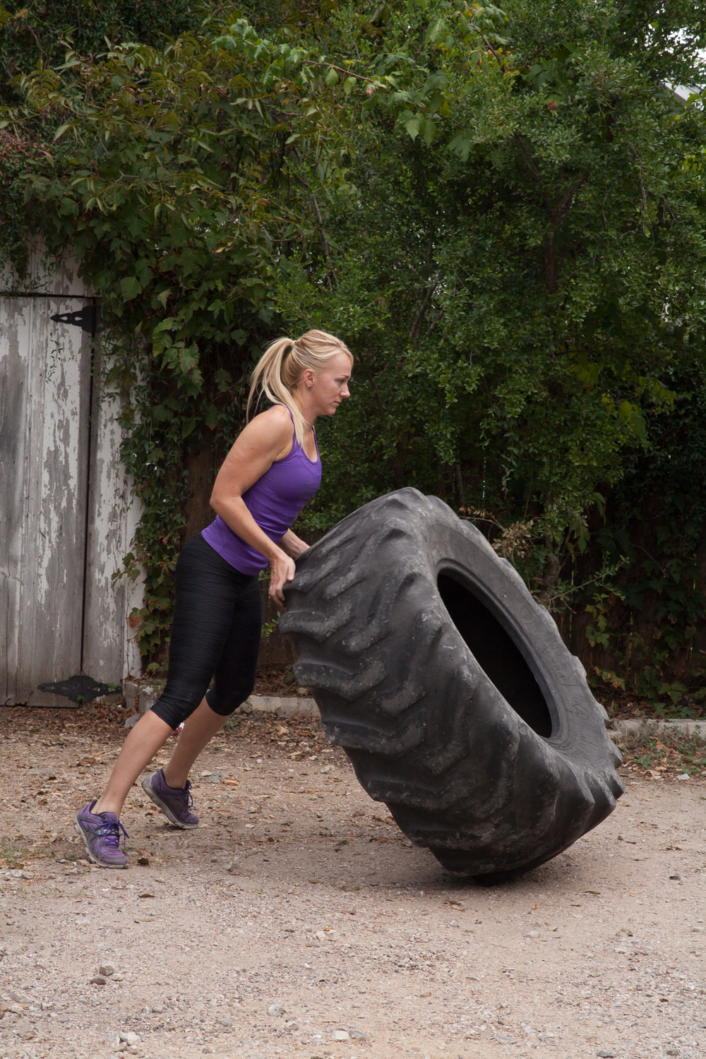 Tire flipping. Photo by Becca Ewing