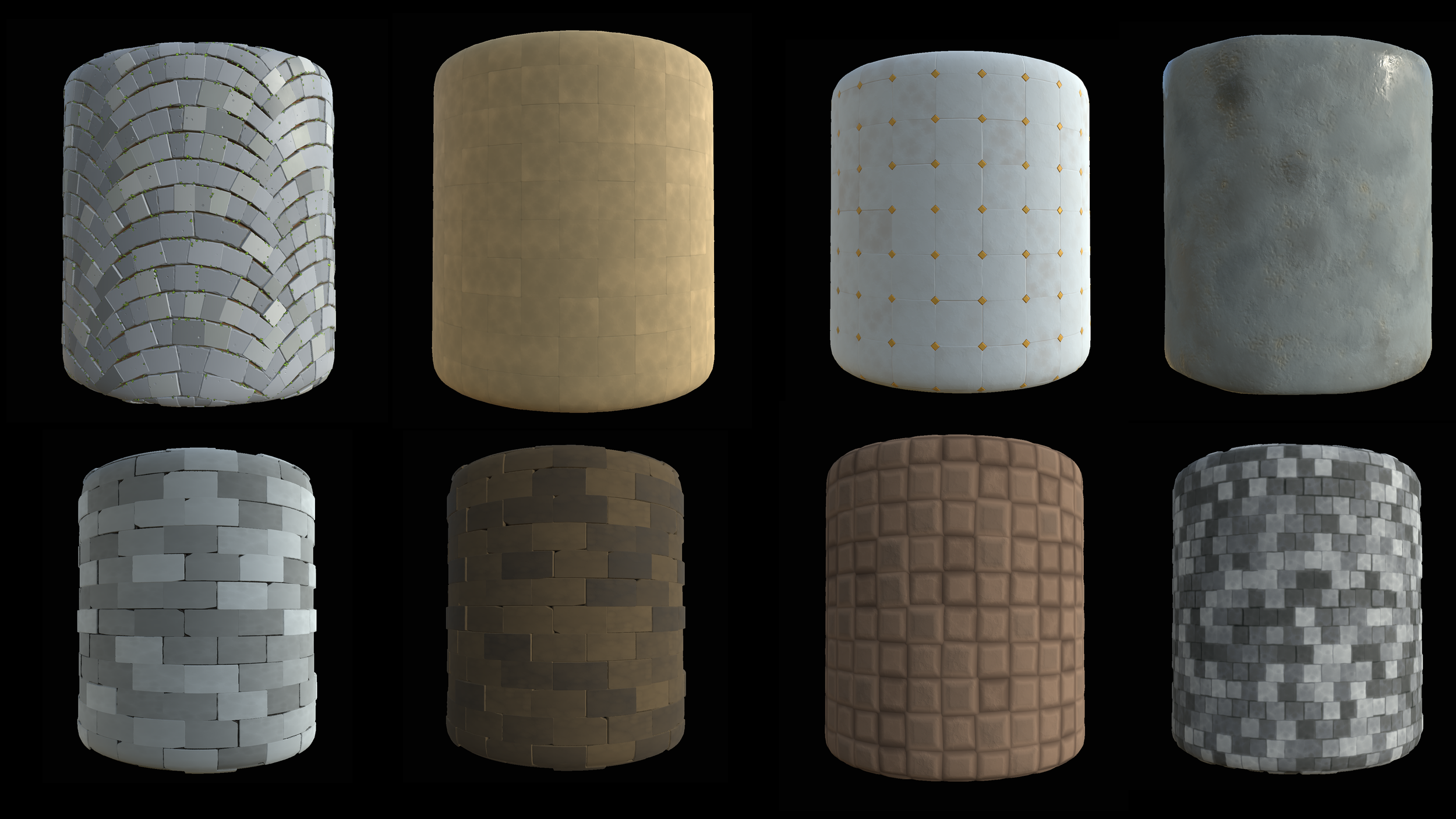 Stylized Stone Paves, Stones, Stone Walls