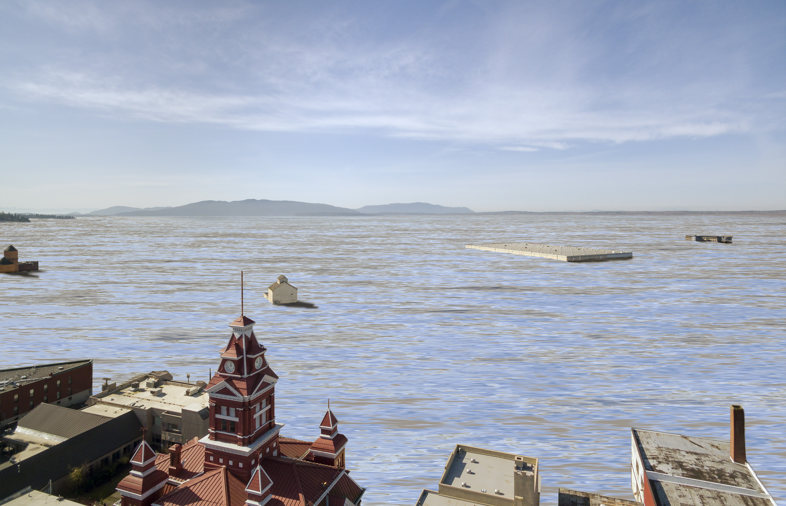 Downtown waterfront in the not too distant future