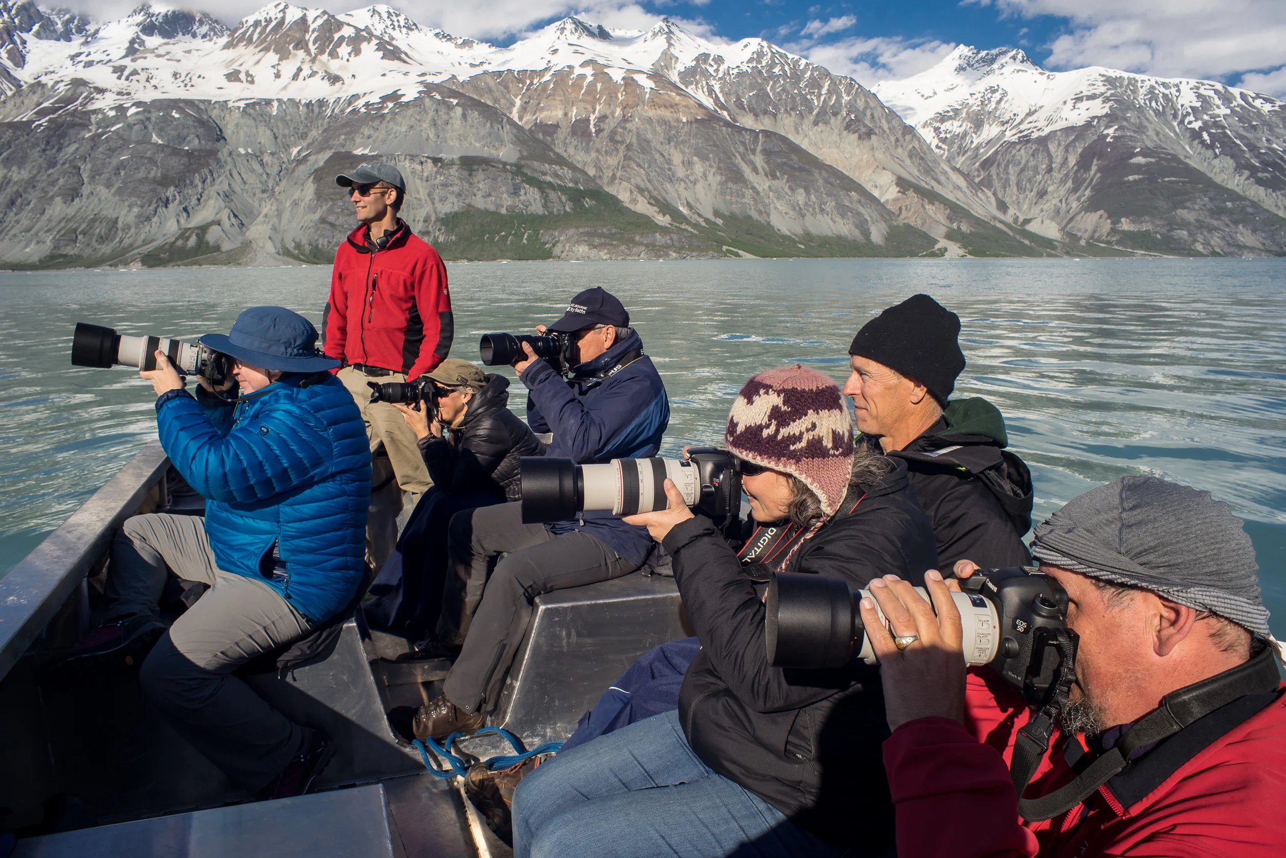 Photographing from the skiff