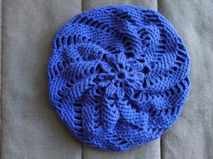 crocheted lace beret