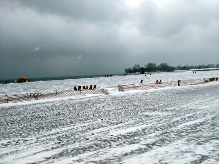 the beach in mid-march