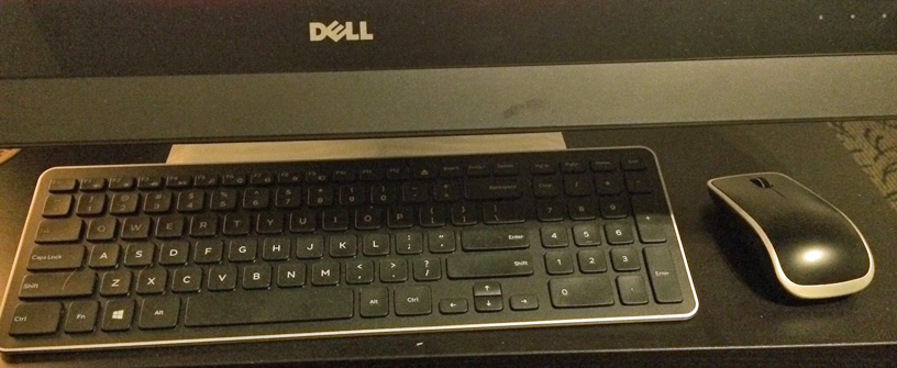 The included wireless keyboard and mouse.