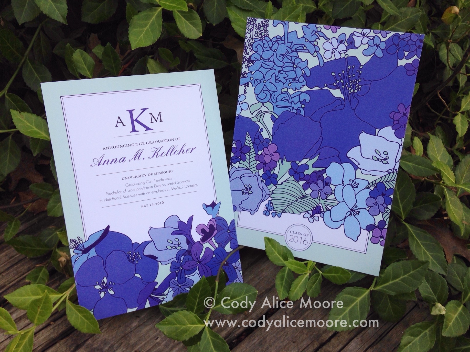 Graduation announcement I created for my sister.