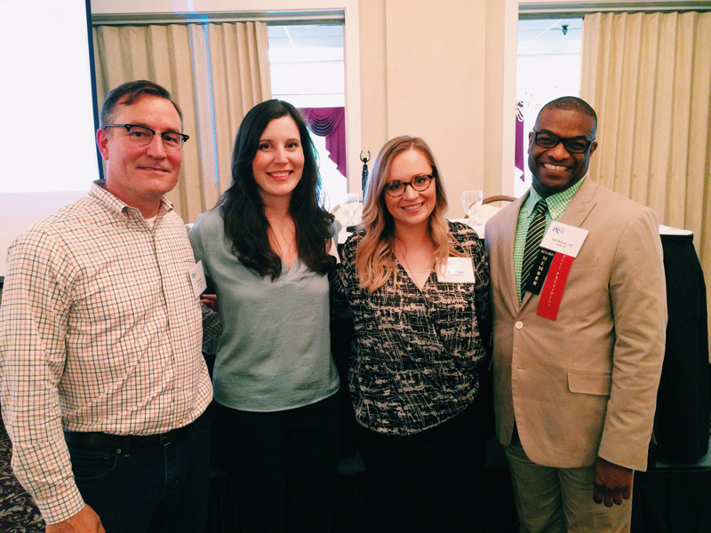 From Left to Right: Tim and Mary Vidra of 17 Apart , Kristel Poole of Hamilton Beach's Everyday Good Thinking , and Jeff Wilson of PadillaCRT's BuzzBin Blog