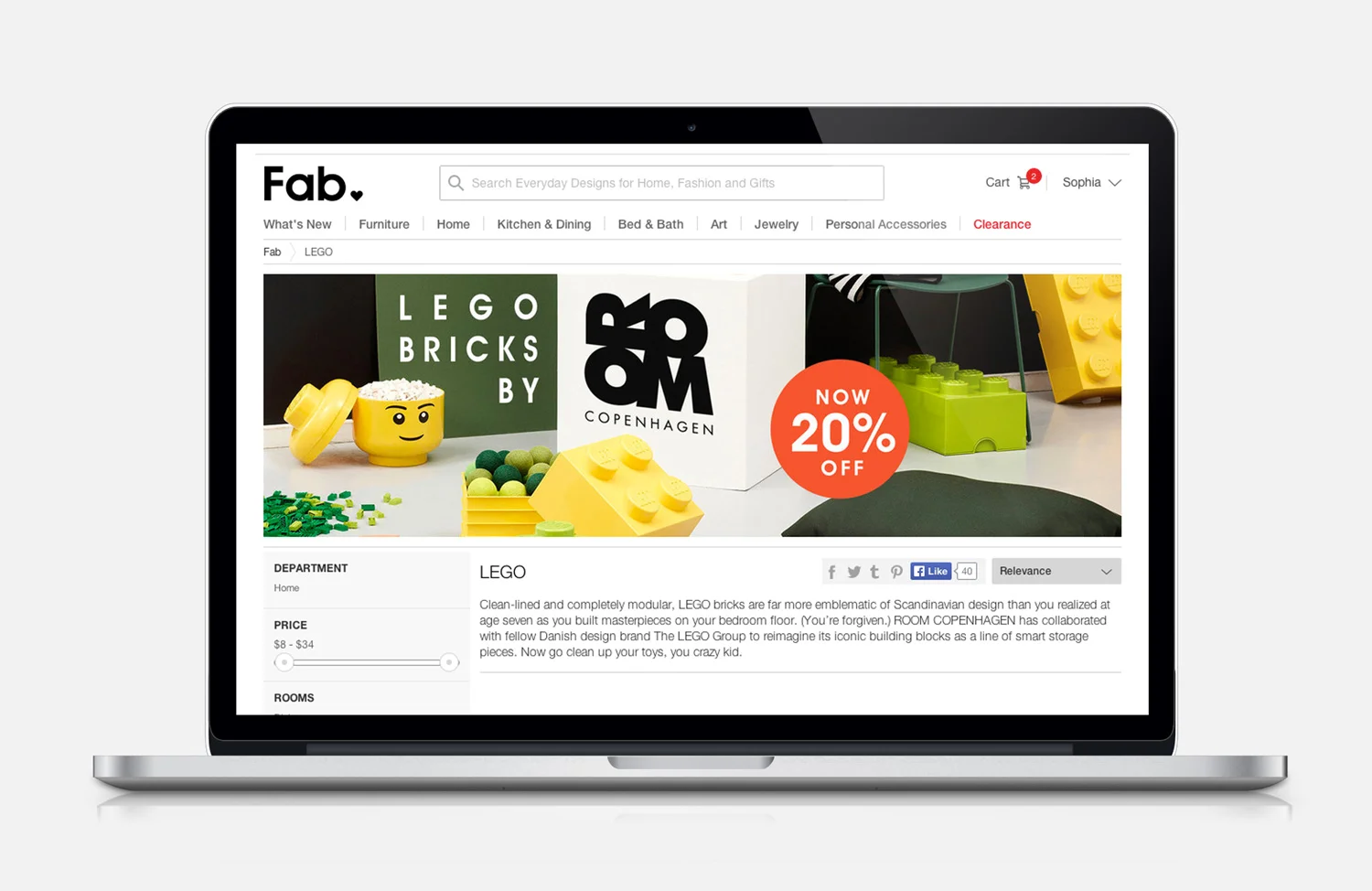    Fab.com  | Creative Director, E-Commerce&nbsp; Stephen Bamonte&nbsp; | &nbsp; Art Director&nbsp;  Eurie Kim &nbsp; |&nbsp;Graphic Designer&nbsp; Sophia Su&nbsp; 