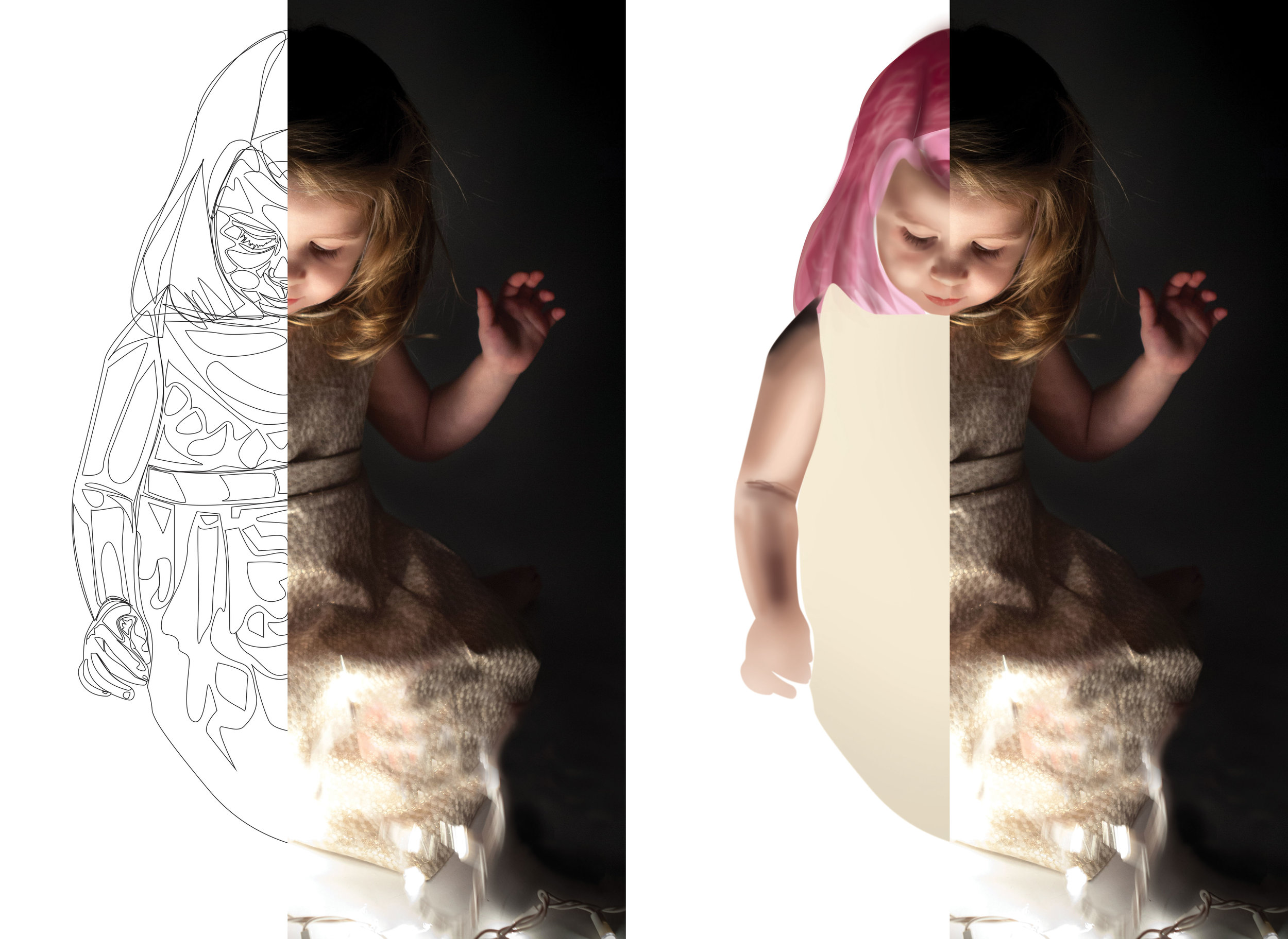 Using one of my own photos as a base image, I rendered the entire image by hand in photoshop, attempting to copy the photo almost exactly.&nbsp;