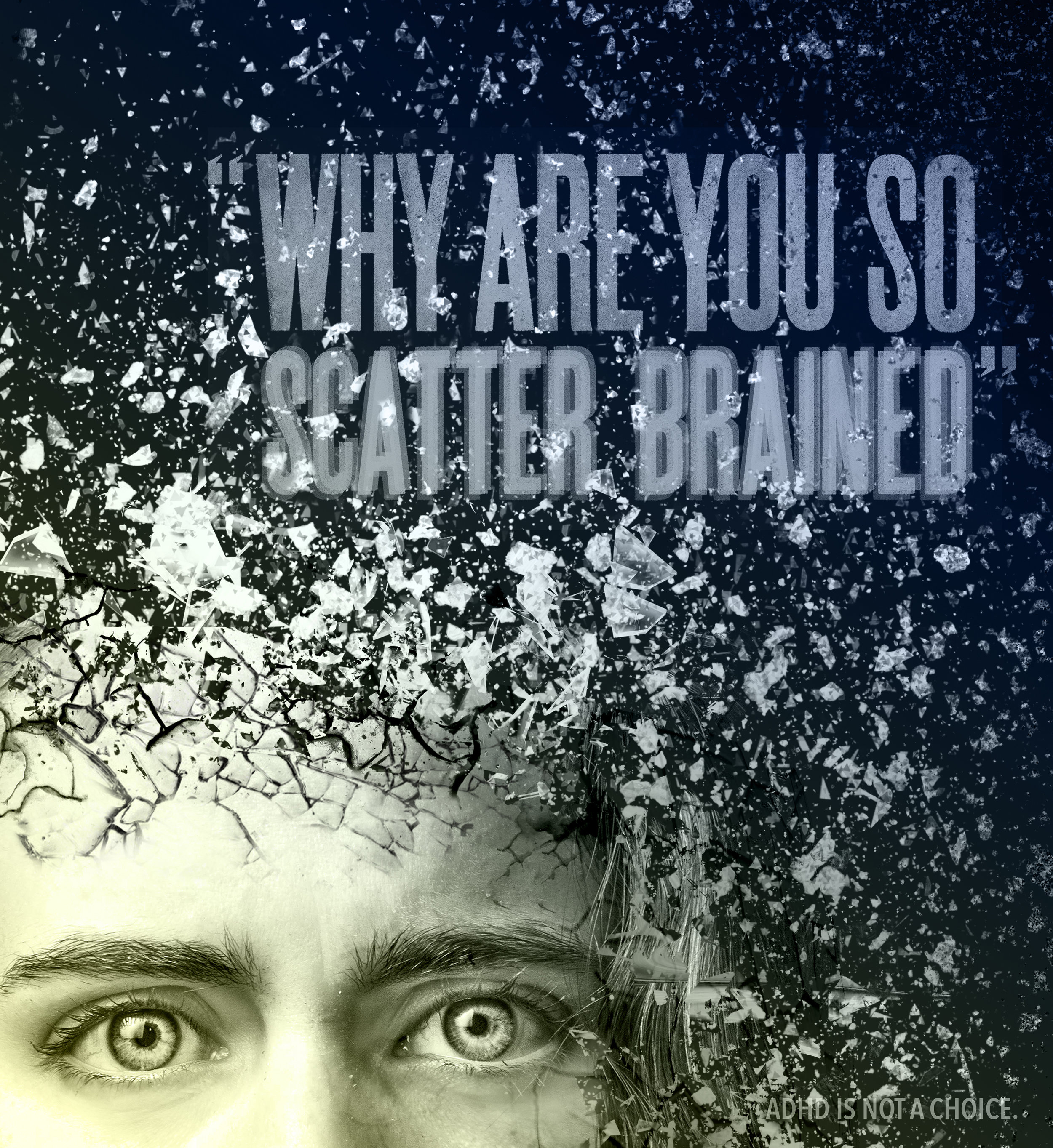 Scatter Brained // Digital Illustration, Self-Portraiture and LetterpressGrowing up with severe ADHD has inspired a number of my personal art and design pieces. This poster illustrates how words of discouragement can negatively affect self-image for…