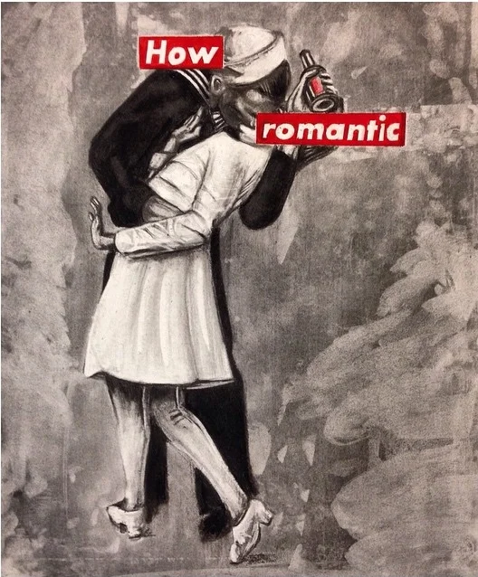 'How romantic' // Barbara Kruger || The Kissing Sailor // Drawing appropriation By making subtle changes in this charcoal rendition of The Kissing Sailor,&nbsp;I attempt to reveal more of the truth behind this iconic "love story" image. In reality, …