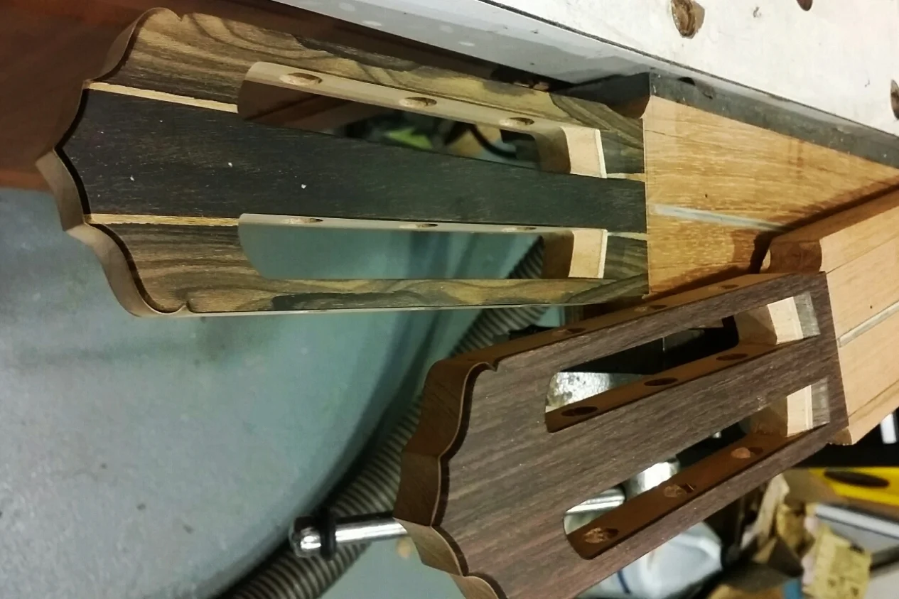 the corresponding necks in progress.