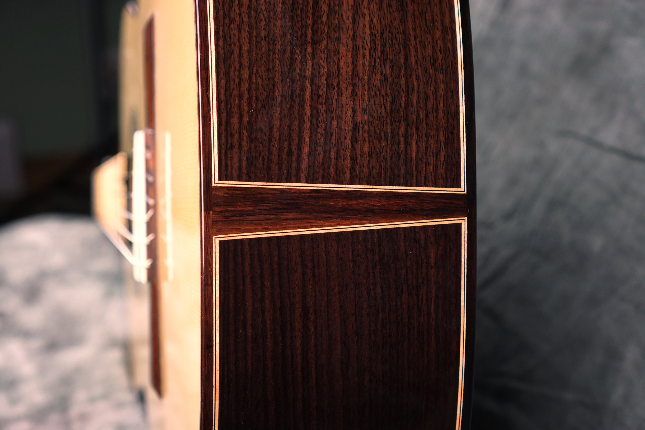 classical guitar mitered purfling detail