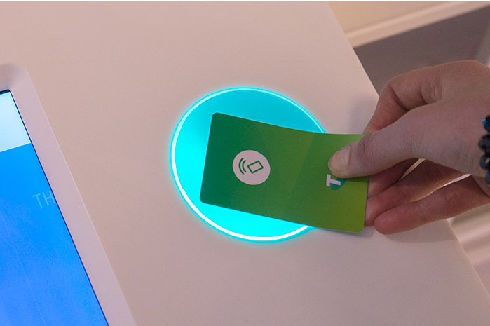 The 'Tap 'n' take' cards ensure that if a customer wants to take some product info away - or something cool from the store like an App - they just have to swipe a card on the illuminated panel. They can then access the info they saved at their convenience by typing in the unique serial number on the card.