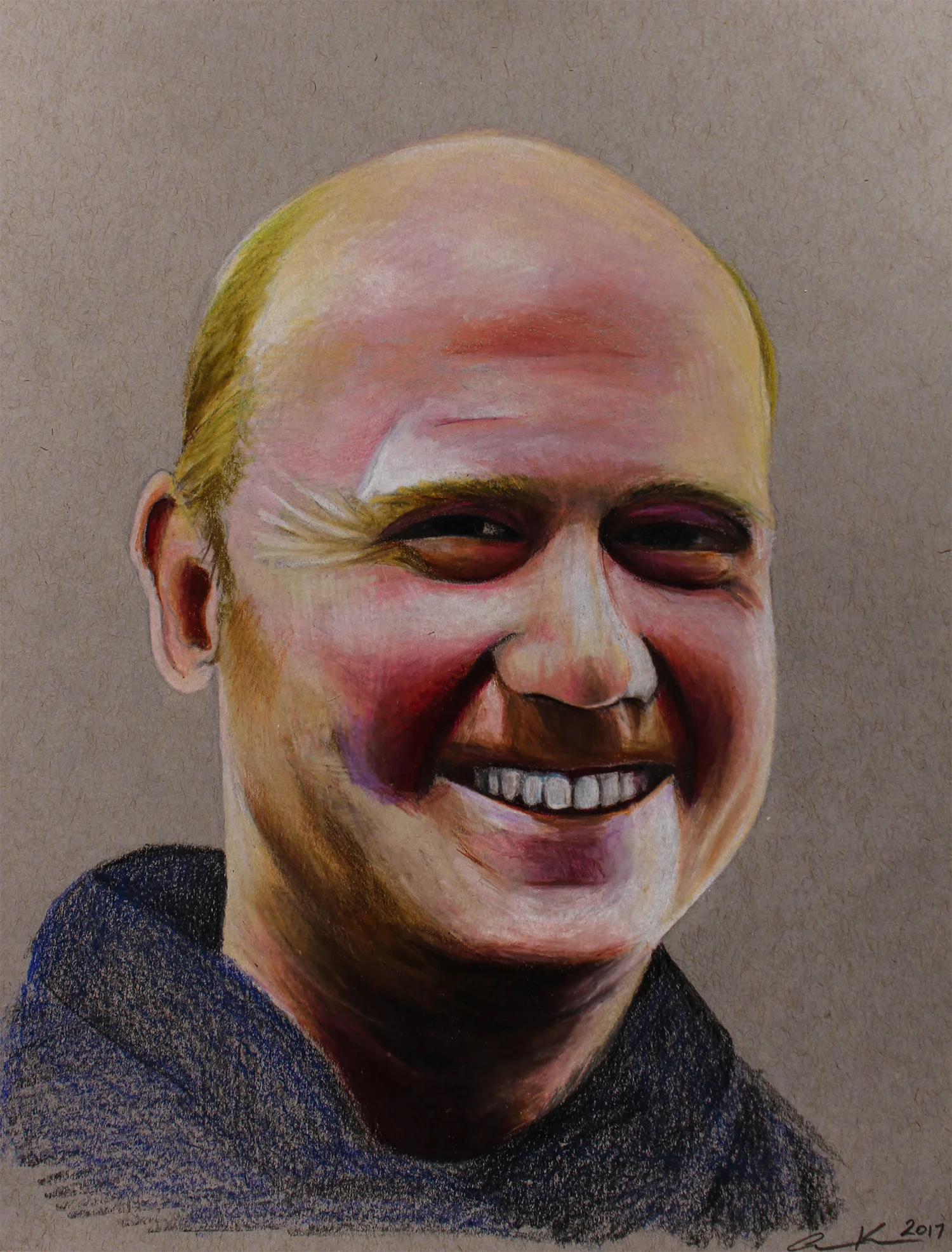 Jonathan, 2017, colored pencils on toned paper, 8.5x11"